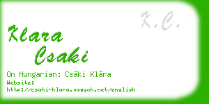 klara csaki business card